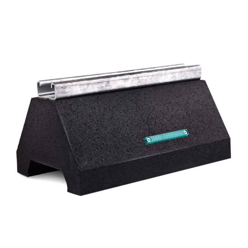 Highcraft STC-10T Rooftop Pipe Support Block with Galvanized Steel Strut- Sleeper Curb Replacement- Solid Conduit Standoff Cradle- 750 lb.capacity- 5-3/4 x 10 in., High Grade Recycled Rubber, Black - Image 1
